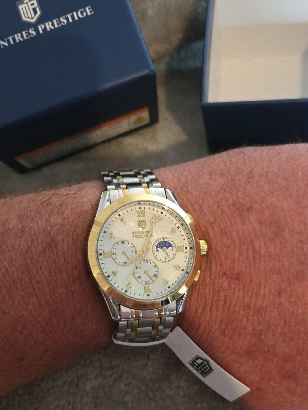 Montres Prestige Mpw-0058 Two-Tone Chronograph Watch - Silver & Gold. New!